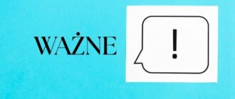 NIEBIESKI PROSTĄKT Z WYKRZYKNIKIEM I NAPISEM WAŻNE